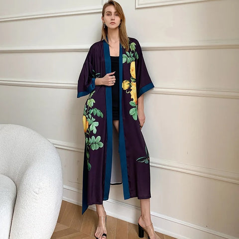 Nina Floral Print Kimono Robe