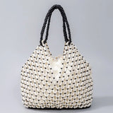 Nitah Wooden Bead Woven Bag