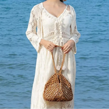 Nitah Wooden Bead Woven Bag