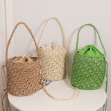Niya Crochet Knit Straw Bucket Bags - 3 Colors watereverysunday