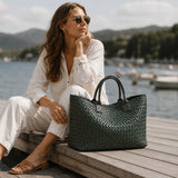 Nizza Faux Leather Woven Bags