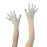 Noelia Luxe Rhinestones Mesh Gloves