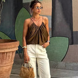 Norma Draped Satin Slip Top