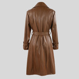 Nova Faux Leather Trench Coats