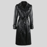 Nova Faux Leather Trench Coats