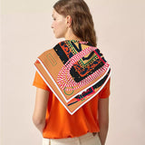 Luxe Saddle Prints Twill Silk Scarves, 90cm
