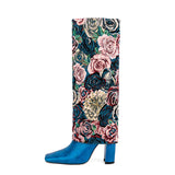 Ethiene Floral Upper Knee High Boots