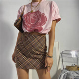 Rosa Big Rose Graphic Print Boho T-Shirts