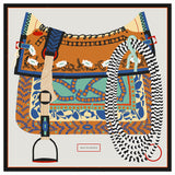 Luxe Saddle Prints Twill Silk Scarves, 90cm