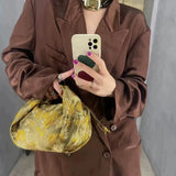 Akiko Golden Kimono Silk Pouch Bag