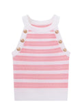 Keith Stripe Knit High Neck Tank Top