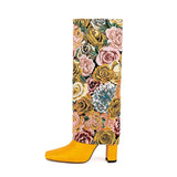 Ethiene Floral Upper Knee High Boots