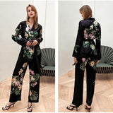 Clara Floral Silk Pajama Set