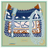 Luxe Saddle Prints Twill Silk Scarves, 90cm