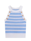 Keith Stripe Knit High Neck Tank Top