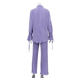 Chiara Solid Color Pleated Pajama Style Sets