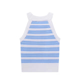 Keith Stripe Knit High Neck Tank Top