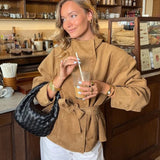 Odette Belted Suede Jacket