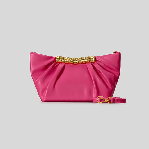 Olana Ruched Metal Handle Bag