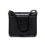 Olena Vintage Textured Leather Flap Bag watereverysunday