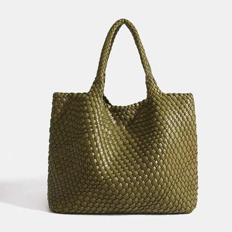Eivissa Faux Leather Woven Tote