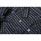 Ona Bow Knots Dark Plaid Shirts