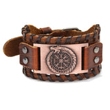 Ouroboros Viking Wide Leather Bracelet watereverysunday