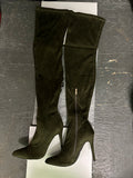 Over The Knee Suede Glove Boots - Olive 38 - SALE