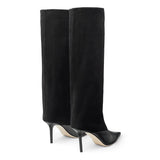 Paiye Two Tone Suede Upper Stiletto Boots - 2 Colors watereverysunday