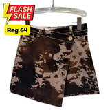 Paloma Cowhide Prints Velour Wrap Mini Skirts - S/US XS - SALE