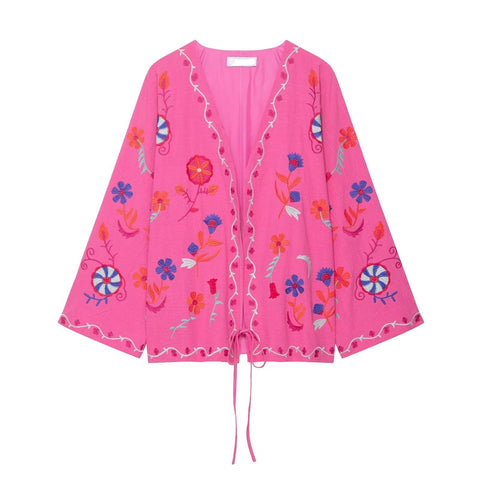 Paloma Embroidered Boho Kimono Cardigan