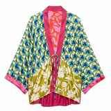 Paloma Floral Stripe Kimono Top & Skirt Set