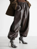 Paolo Faux Leather Bloomer Pants