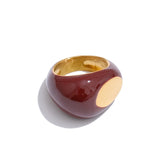 Pauline Enamel Geometric Minimalist Ring