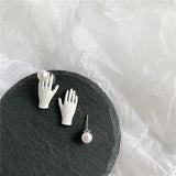Pearl and Hand Earrings - 3 Colors watereverysunday