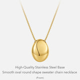Penelope Pebble Shape Pendant Necklace - Gold or Silver watereverysunday