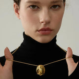 Penelope Pebble Shape Pendant Necklace