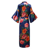 Peony Floral Satin Kimono Robe - 5 Colors watereverysunday