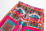 Pink Abstract Prints Robe Blazer / Wide Leg Pants watereverysunday