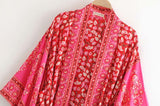Pink Floral Bohemian Kimono Robe watereverysunday