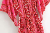 Pink Floral Bohemian Kimono Robe watereverysunday