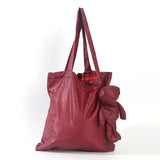 Plaid Nylon Bear Charm Eco Totes