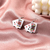 Playing Cards Pendant Drop Earrings watereverysunday