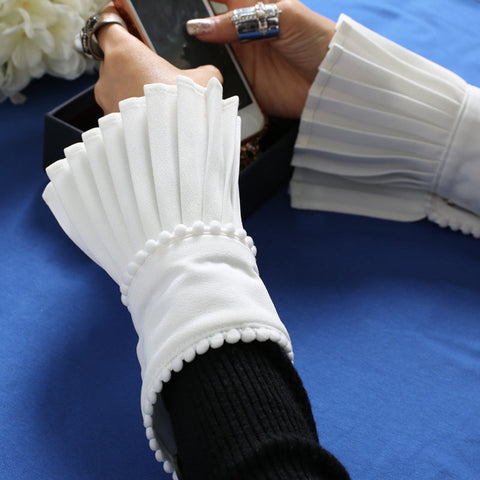 Pleated and Beaded Sleeve Cuffs watereverysunday
