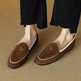 Valerie Genuine Suede Embellished Loafers