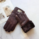 Sheepskin Shearling Wool Fur Gloves 