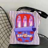 Riviera Sardine Tin Graphic Tote Bag