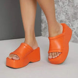 Putri Solid Color Minimalist Platform Wedge Sandals - 5 Colors watereverysunday