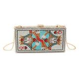 Queen of Heart Diamonds Glitter Box Clutch Bag