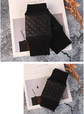 Quilted Genuine Leather Fingerless Gloves watereverysunday